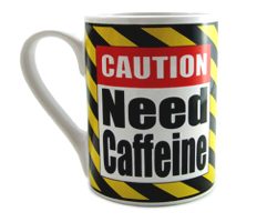 Caution Need Caffeine Coffee Mug